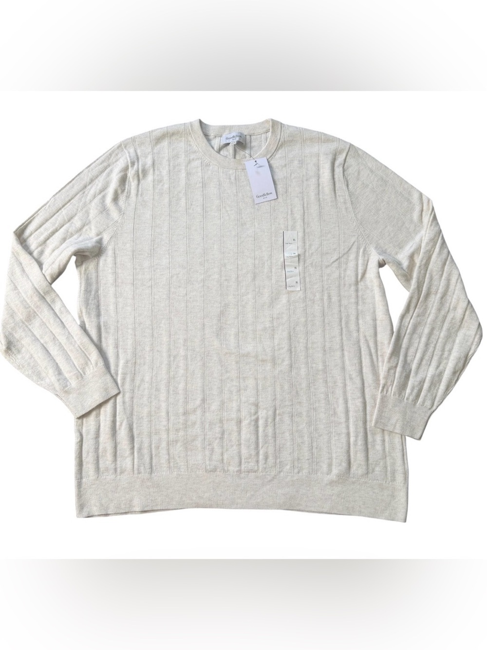 Goodfellow & Co Men’s XL Cream Soft Knit Crewneck Sweater NWT